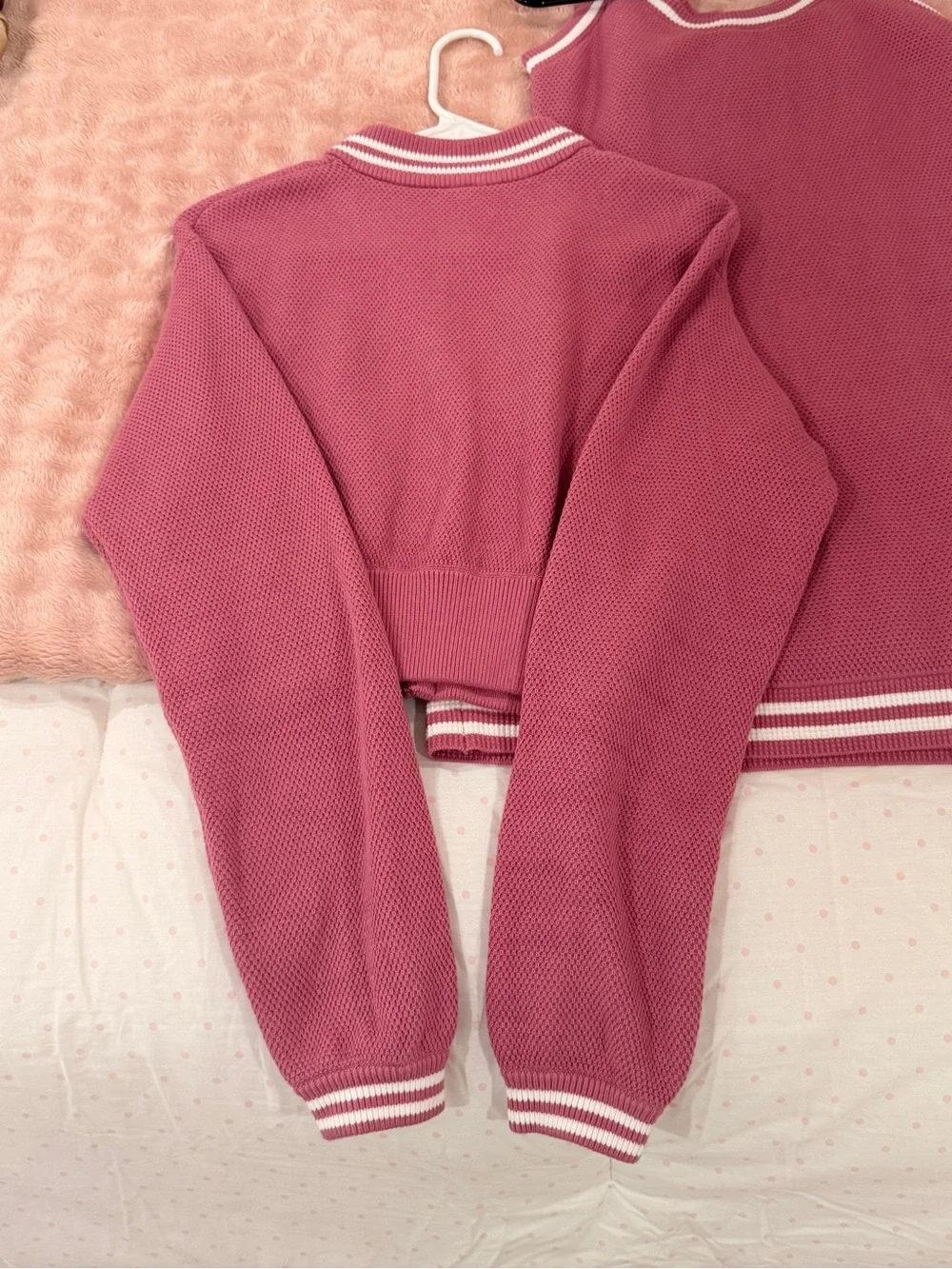 ALO Yoga Rose Varsity Knit Bomber Jacket